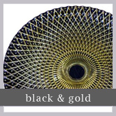 Black and Gold Glass Charger Plate To Hire